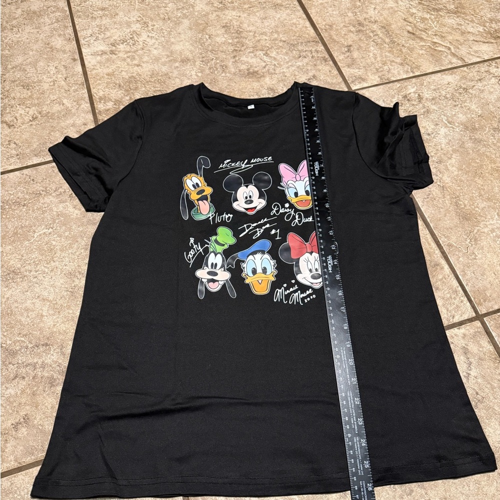 Disney Black T-Shirt with Iconic Characters
